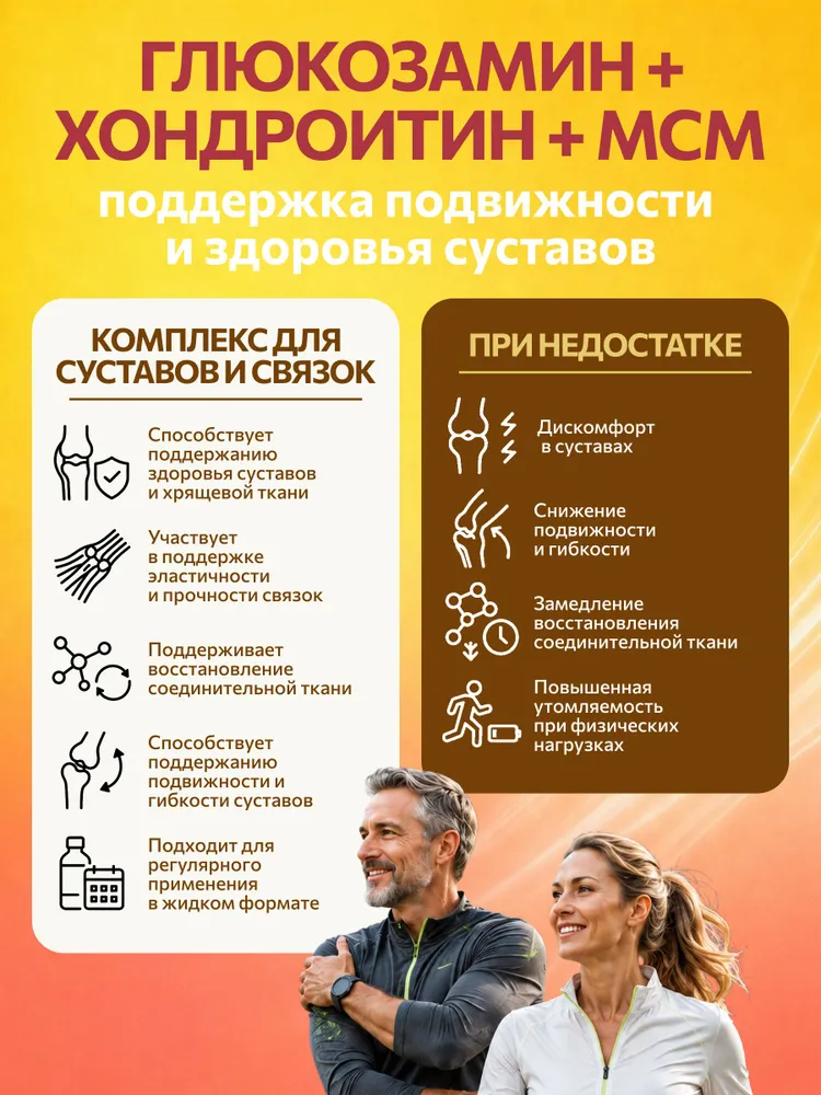 Напиток (глюкозамин, хондроитин, метилсульфонилметан), со вкусом ананаса, манго, маракуйи 450 мл. — изображение 5